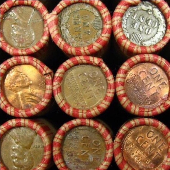 50 Penny Cent Unopened Un-Searched Coins Wheat Pennies Roll of 1909-1958